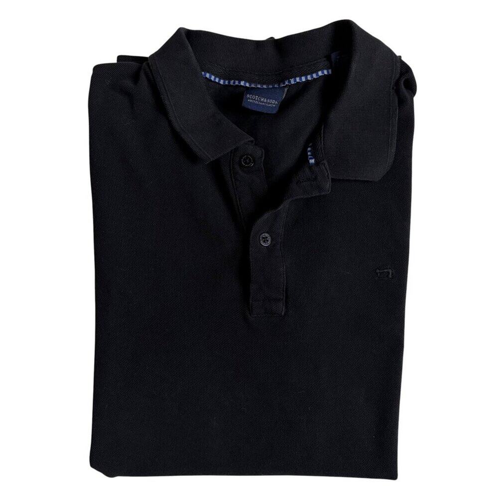 Scotch & Soda Short Sleeve Polo Shirt (Black) - Size XL